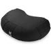 Node Fitness Zafu Meditation Cushion with Buckwheat Hulls 17 Crescent Yoga Bolster Pillow with Organic Cotton Cover - Black