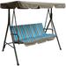 Kozyard Alicia Patio Porch Swings with Comfortable Cushion ( 3 Seats Blue )