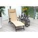 Aluminum & Sling Outdoor Patio Lounge Chair- Bronze/Cream