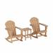 WestinTrends Malibu 3 Piece Outdoor Rocking Chair Set All Weather Poly Lumber Porch Patio Adirondack Rocking Chair Set of 2 with Side Table Teak
