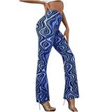 Mrat Full Length Women s Leggings Yoga Full Length Pants Ladies Summer Casual Running Athletic High Waist Water Ripples Printed Yoga Pants Boot Cut Long Pants Womens Hiking Pants