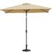 SMILE MART 6.5 x 10 FT Patio Umbrella Tan with 18 Black Base Set for Outdoor Tan