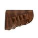 TOURBON Vintage Leather Recoil Pad Buttstock Cheek Rest with Shell Holder for .22 Rifle 12GA Shotgun