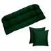 RSH DÃ©cor Indoor Outdoor Single Tufted Wicker Loveseat Settee and Set of 2 Pillows Standard Hunter Green