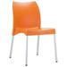 31.5 Orange and White Stackable Outdoor Patio Armless Dining Chair