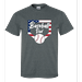 Baseball Dad Tee Patriotic American Flag Home Run Sports Unisex Adult Short Sleeve T-shirt-Heather Grey-xl