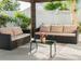 Barton Madison Outdoor Patio Sofa/Loveseat 5-Seating Group Rattan Set 5-Person Chair Include Cushions Black/Beige