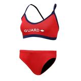 Adoretex Women s Guard Cross Back Workout Bikini Two-Piece Swimsuit in Red/Navy Size X-Small