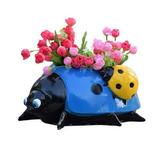 Whimsical Ladybug Planter Pot Simulation Ladybug Flower Planter Garden Pot for Plants Indoor or Outdoor Decorations Blue