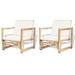 Garden Chairs 2 pcs with Cushions and Pillows Bamboo