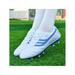 Difumos Unisex Lace Up Sport Sneakers Boys Comfort Long Nail Soccer Cleats Mens Breathable Short Nail Football Shoes White Long 1Y