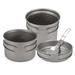 Dcenta Camping Titanium Cookware Set 1000ml 750ml Pot Pan Spoon Set for Outdoor Camping Hiking Backpacking Picnic Cooking Equipment
