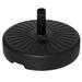 Outsunny Fillable Patio Umbrella Base Stand Round Plastic Umbrella Holder for Outdoor Patio Garden Deck and Beach Fit Dia 38mm Pole Black
