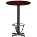 Flash Furniture 30 Round Mahogany Laminate Table Top with 22 x 22 Bar Height Table Base and Foot Ring