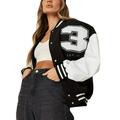 Gwiyeopda Women s Jackets Vintage Letter Print Bomber Jacket Urban Baggy Baseball Coat