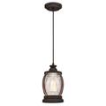 Westinghouse Lighting 6361700 1 Light Mini Pendant Accents & Clear Seeded Glass Oil Rubbed Bronze & Barnwood