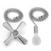 Ceiling Fan Pull Chain Set - 13.6 Inches Fan Pull with Ball Chain Connector Included Light & Fan Pulls(Silver)