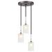 Woodbridge Lighting Chelsea 3-Light Opal Glass Cluster Pendant in Chrome/Bronze