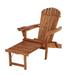 63 in. Oceanic Collection Adirondack Chaise Lounge Chair Foldable Cup & Glass Holder Walnut