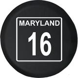 Black Tire Covers - Tire Accessories for Campers SUVs Trailers Trucks RVs and More | Maryland State Route 16 Black 31 Inch