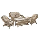 W Unlimited Saturn Collection Outdoor Garden Patio 5 PC Cappuccino Furniture Conversation Set