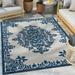 Well Woven Dorado Arid Modern Floral Blue Indoor/ Outdoor High-Low Pile 5 3 x 7 3 Area Rug