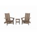 DuroGreen Aria Adirondack Chair Set Made With All-Weather Tangentwood 2 Chairs 1 Side Table Oversized High End Patio Furniture for Porch Lawn Deck No Maintenance USA Made Weathered Wood