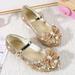 BTJX Toddler Little Kid Girls Dress Pumps Glitter Sequins Princess Bowknot Low Heels Party Dance Shoes Rhinestone Sandals