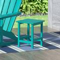 Garden Square Plastic Adirondack Outdoor Side Table Turquoise