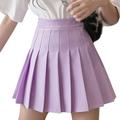 Women Girls High Waist Mini Skater Skirt Flared Casual Pleated Short Skirt School Uniform Pleated Skater Tennis Skirt with Lining Shorts A-line Mini Skirt