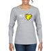 Wild Bobby My Heart Is On That Tennis Field Sports Women Graphic Long Sleeve Tee Heather Grey X-Large