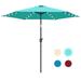 Scafild | 9 Ft Solar LED Light Patio Umbrella Outdoor W/ Easy Tilt Crank Lift - Peacock Blue