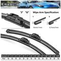 Erasior 26 +26 Fit For Chrysler Town&Country 2001 Windshield Wiper Blades 26 Inch + 26 Inch Replacement Bracketless Wiper For Car Front Window Set of 2 R66531E