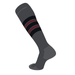 TCK Elite Baseball Football Knee High Striped Socks (F) Graphite Black Cardinal (M)