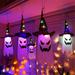 BadyminCSL LED Witch Hat Halloween Ghost String Lights DIY Pendant Horror Lamp