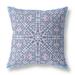 HomeRoots 415036 20 in. Lilac Blue Geostar Indoor & Outdoor Throw Pillow Gray Pink & Aqua