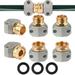 TSV 3 Sets Garden Hose Repair Connector Fittings Aluminum Mender Male and Female Hose End Connectors with Zinc Clamp Fit for 3/4 and 5/8 Garden Hose