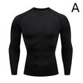 Men Long Sleeve Compression Sports Blouse Thermal Base Layer T-shirt Tights Tops K7O8