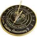 50th Golden Wedding Anniversary Sundial Gift Heavy Duty Brass Home Decor Or Garden Present Idea for Parents Grandparents Friends Couples 50 Years Marriage