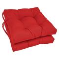 Blazing Needles Solid Twill Square Tufted Chair Cushions (Set of 2) 16 Red
