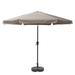 CorLiving 10ft Round Tilting Sand Gray Fabric Patio Umbrella and Round Base