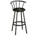 The Furniture King Bar Stool Black Metal with an Outdoor Adventure Themed Decal (Fishing Black - Black)