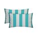 RSH DÃ©cor Indoor Outdoor Set of 2 Pillows 20 x 12 Cancun & White Stripe