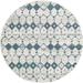 Unique Loom Cardak Indoor/Outdoor Trellis Rug Ivory and Blue/Navy Blue 4 1 Round Geometric Transitional Flatweave Perfect For Patio Deck Garage Entryway