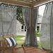 No. 918 108 x 50 Gray Solid Print Outdoor Curtain With Tab Top