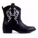 FZM Women shoes cowboy boots Women s Vintage Pattern Motorcycle Boots Mid-Tube Rider Boots Shoes