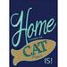 Magnolia Gardens 29 x 42 in. Double Applique Home Is Where The Cat Burlap Garden Flag - Large
