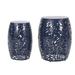 Holt Outdoor Metal Side Tables Set of 2 Navy Blue