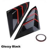 1 Pair Side Air Vent Window Louver Cover For Honda Civic 2016-2021 10th Sedan - Glossy Black Red ABS