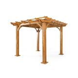 GDF Studio Dorain Outdoor 10 x 10 Acacia Wood Pergola Teak